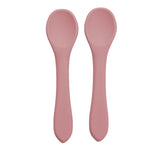 Set Lingurite din silicon, AppeKids - Old Rose