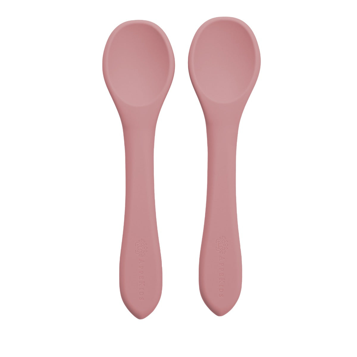 Set Lingurite din silicon, AppeKids - Old Rose - gogobaby.ro