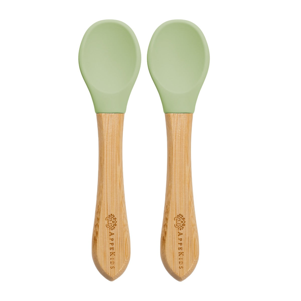 Set Lingurite din bambus, AppeKids - Raw Green
