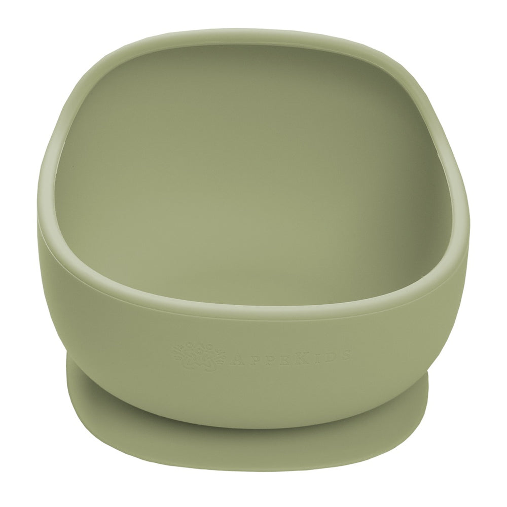 Bol din silicon cu ventuza, AppeKids, Classic - Raw Green