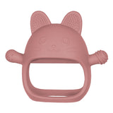 Jucarie pentru dentitie din silicon, Appekids, Manusa Kitty - Old Rose
