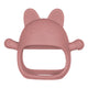 Jucarie pentru dentitie din silicon, Appekids, Manusa Kitty - Old Rose