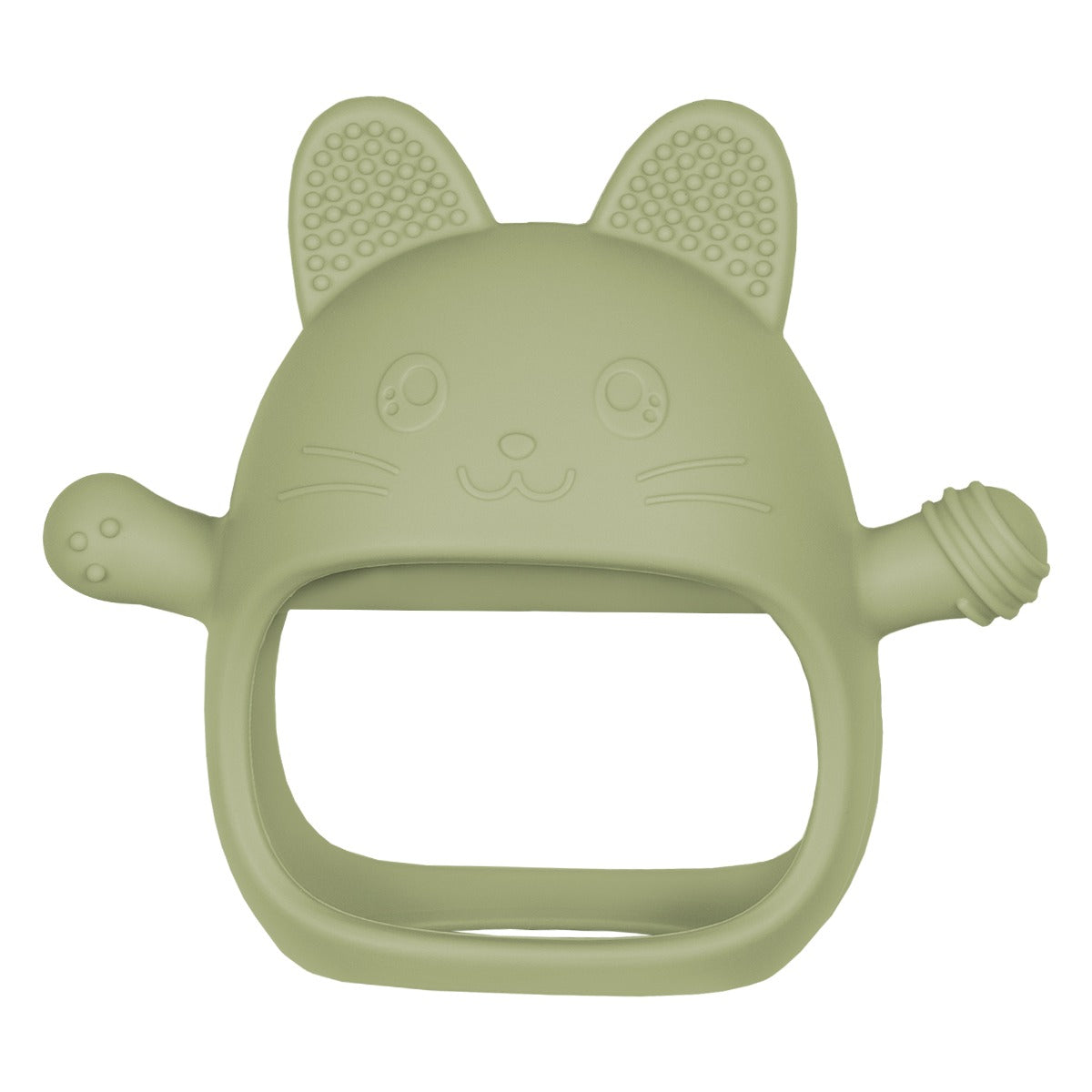 Jucarie pentru dentitie din silicon, Appekids, Manusa Kitty - Raw Green