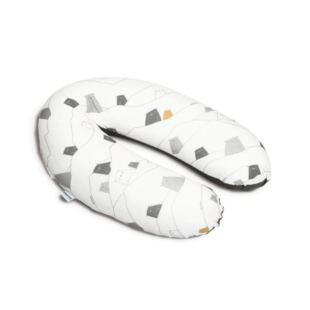 Doomoo - Perna mare pentru gravide si bebelusi 3 in 1, bumbac organic Buddy Bear Grey - gogobaby.ro