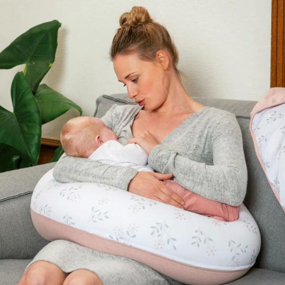 Doomoo - Perna mare pentru gravide si bebelusi 3 in 1, bumbac organic Buddy Spring Pink - gogobaby.ro