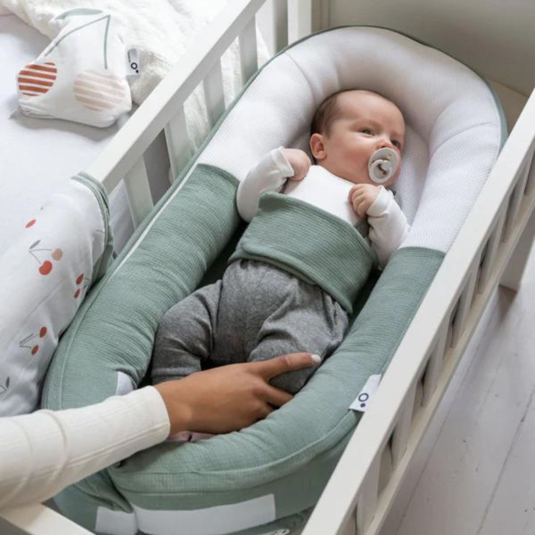 Doomoo - Baby Nest din bumbac organic Cocoon Tetra Jersey Green - gogobaby.ro
