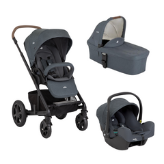 Joie - Carucior pentru copii multifunctional 3 in 1 Chrome Dlx Moonlight (Carucior Chrome DLX + Landou Moonlight + Scoica i-Snug 2 Moonlight)