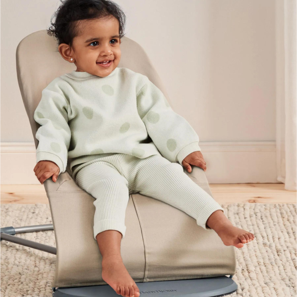 BabyBjorn - Balansoar Balance Soft Khaki cu detalii Beige, Tesatura