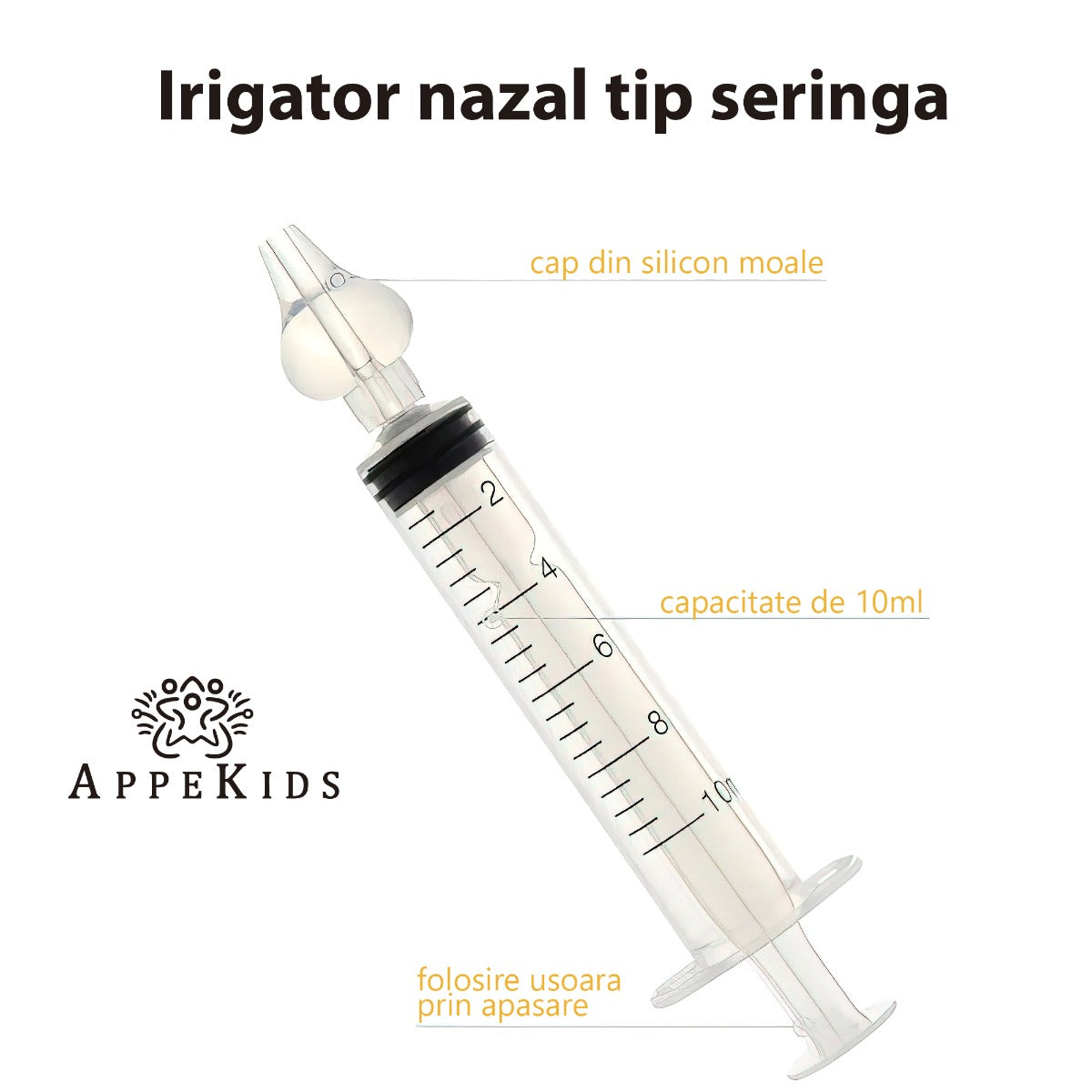Set 2 seringi pentru lavaj nazal, APPEKIDS, 10ml, 4Luni+