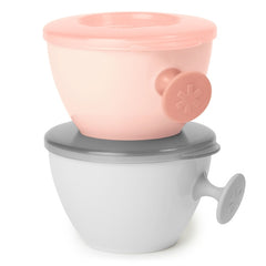 Skip Hop - Set 2 boluri ergonomice - Soft gri + coral