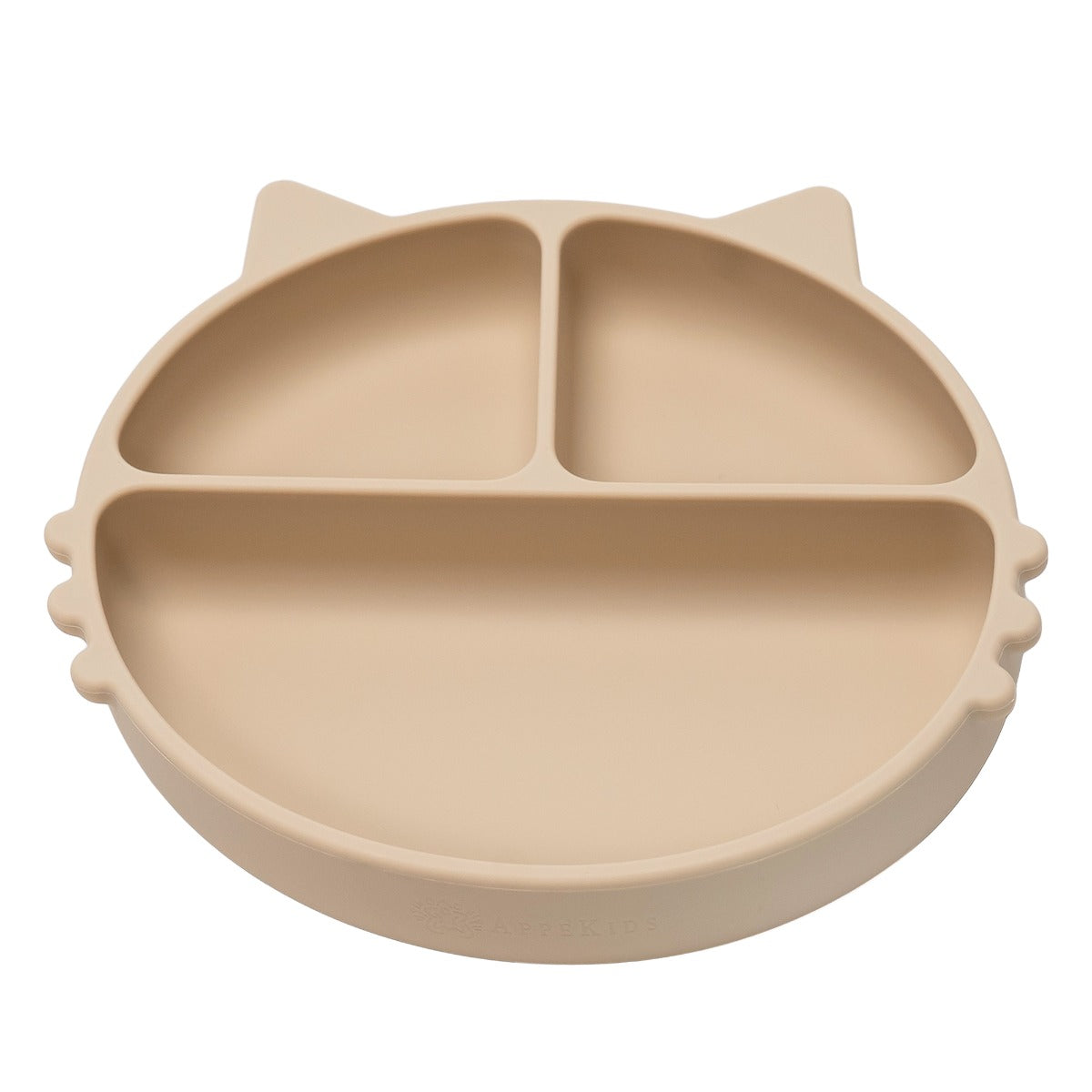 Farfurie compartimentata din silicon cu ventuza, AppeKids - Kitty - Bubble Beige - gogobaby.ro