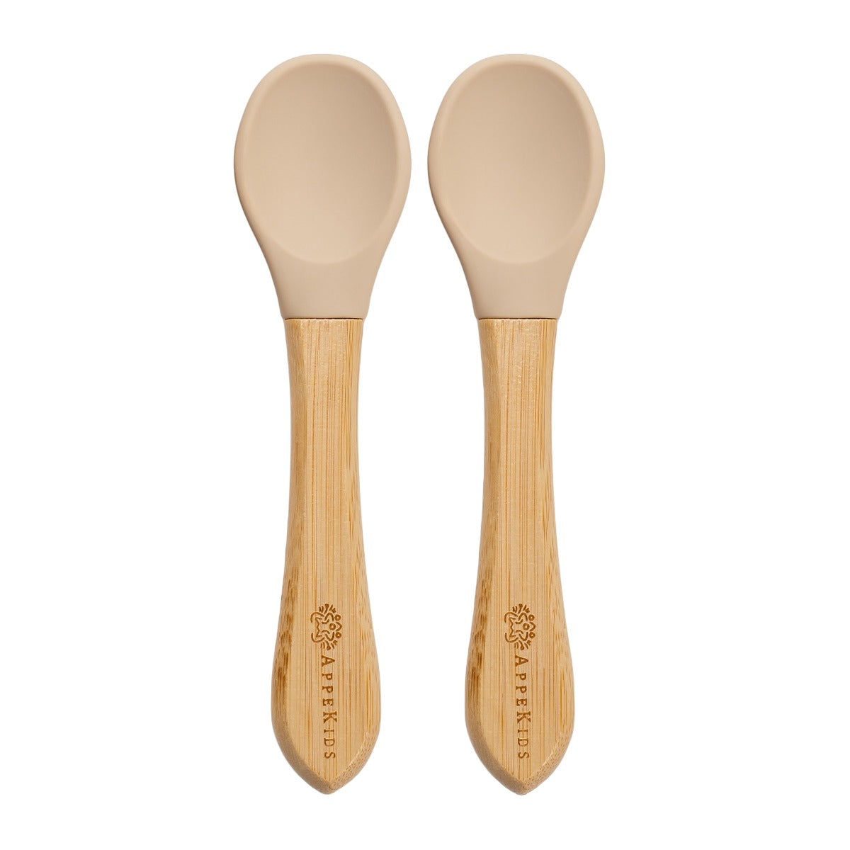 Set Lingurite din bambus, AppeKids - Bubble Beige