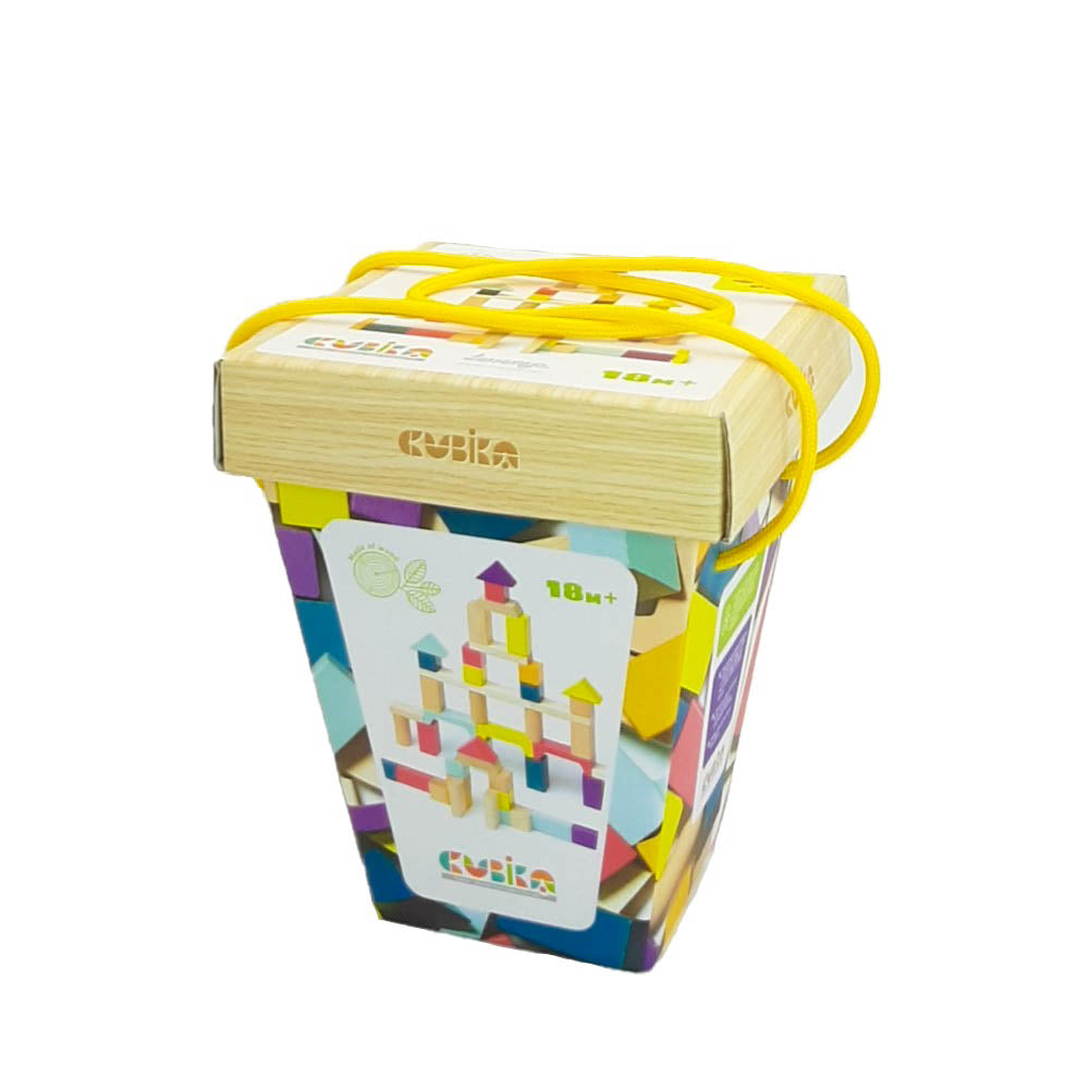 Joc din lemn, Set de constructii Cubika 2 - gogobaby.ro