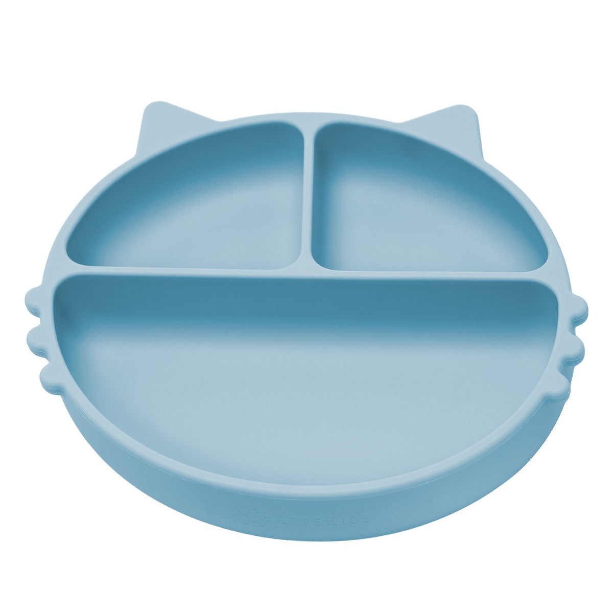 Farfurie compartimentata din silicon cu ventuza, AppeKids - Kitty - Aqua Blue - gogobaby.ro
