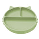 Farfurie compartimentata din silicon cu ventuza, AppeKids - Kitty - Raw Green