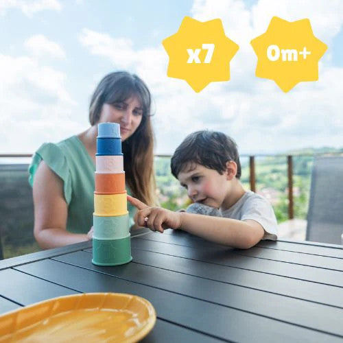 Badabulle - Set 7 jucarii stivuibile pentru baie