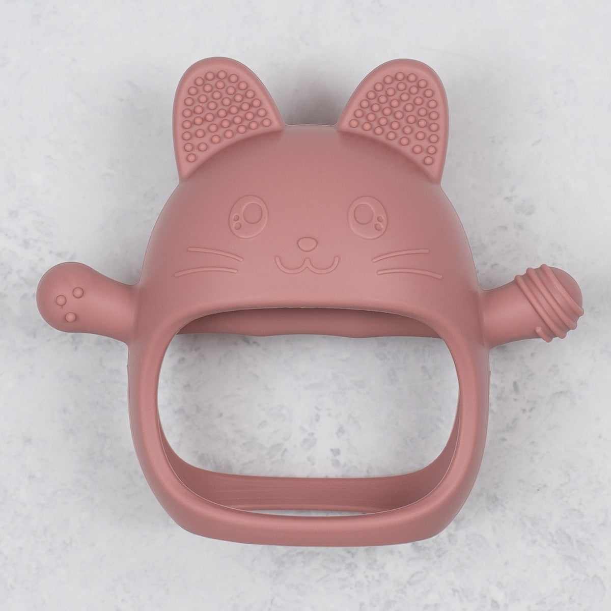 Jucarie pentru dentitie din silicon, Appekids, Manusa Kitty - Old Rose - gogobaby.ro
