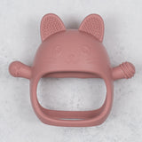 Jucarie pentru dentitie din silicon, Appekids, Manusa Kitty - Old Rose