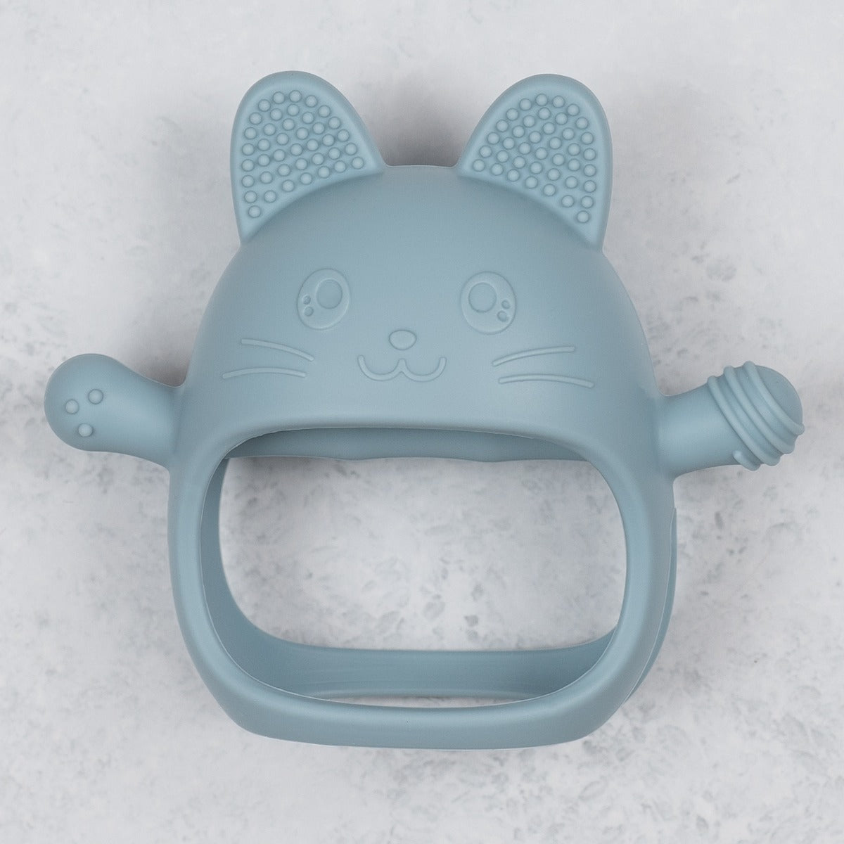 Jucarie pentru dentitie din silicon, Appekids, Manusa Kitty - Aqua Blue