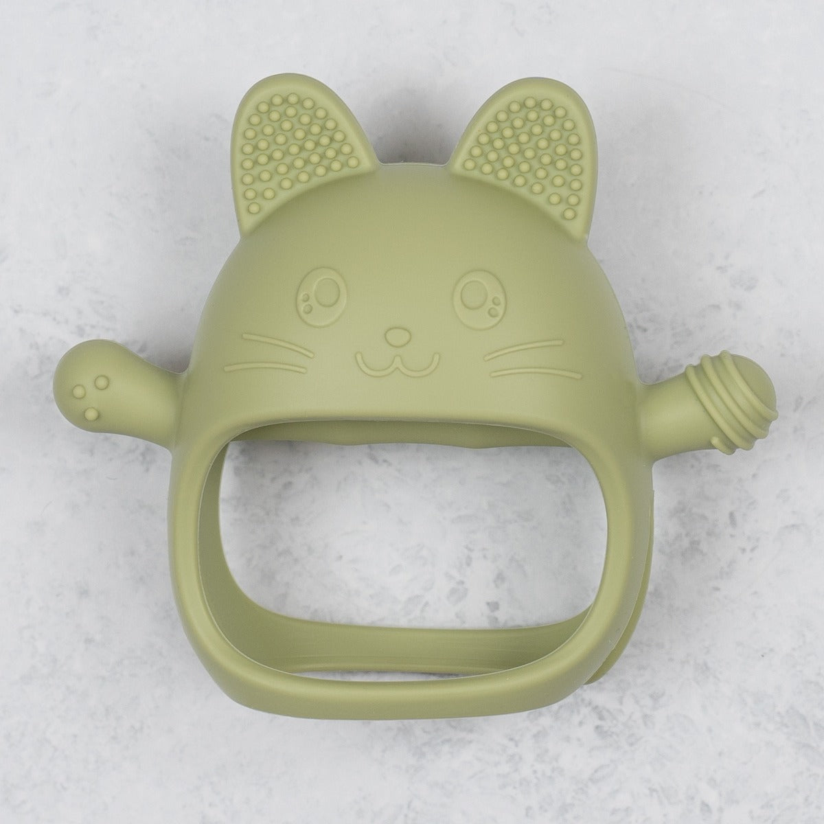 Jucarie pentru dentitie din silicon, Appekids, Manusa Kitty - Raw Green