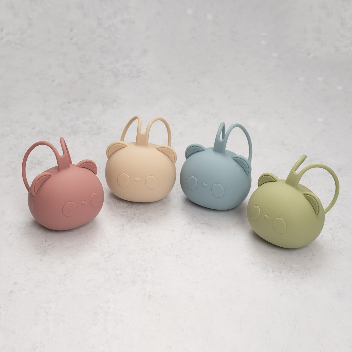 Suport pentru suzeta din silicon, AppeKids, The Little Bear - Old Rose - gogobaby.ro