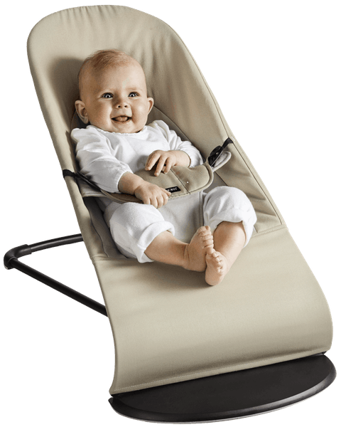BabyBjorn - Balansoar Balance Soft Khaki cu detalii Negre, Bumbac - gogobaby.ro