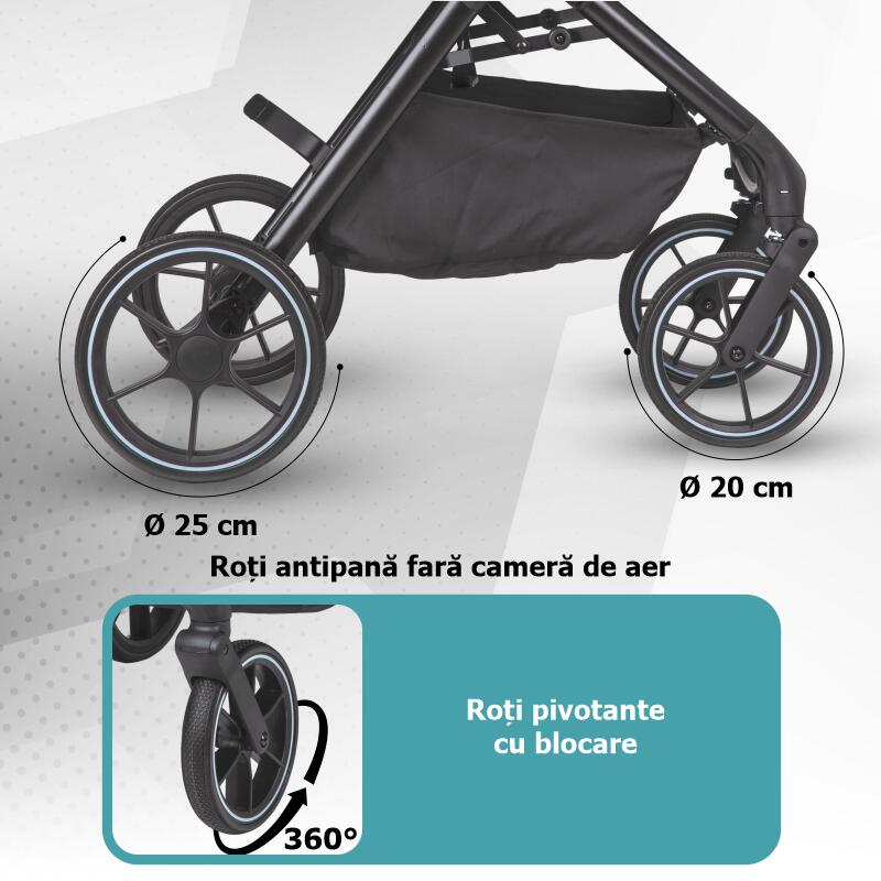 Carucior modular 4in1 Coccolle Serry Light Taupe cu Scoica auto iSize Coccolle Knox Black si Baza isofix iSize Coccolle Knox