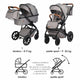 Carucior modular 2in1 Coccolle Nessia Lunar rock+Balansoar bebelusi C Velio Butternut