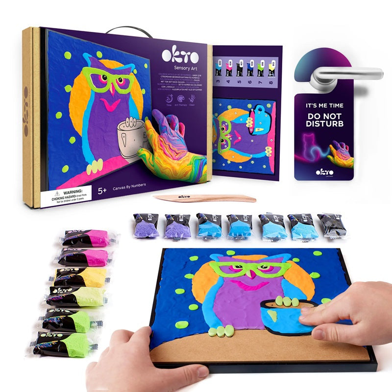 Set pictura cu argila usoara, 29*29 cm - Owl - gogobaby.ro