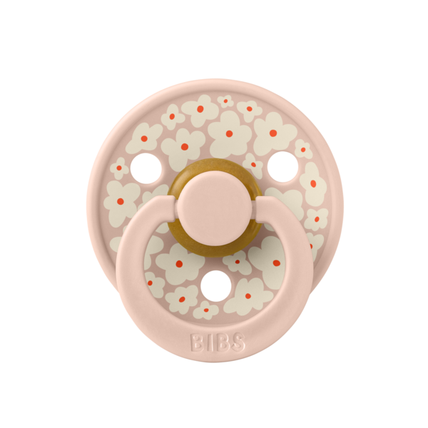 BIBS - Suzeta Studio Collection Colour Flower Latex, tetina rotunda, 6 luni +-Blush - gogobaby.ro