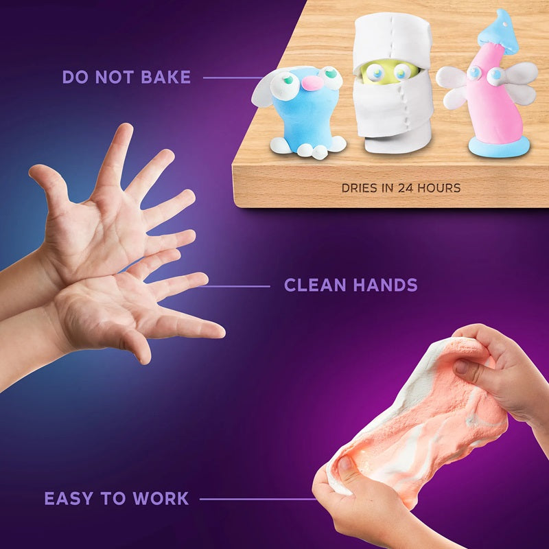 Set de Creatie Air Clay, Okto, 24 culori - White&Pastel - gogobaby.ro