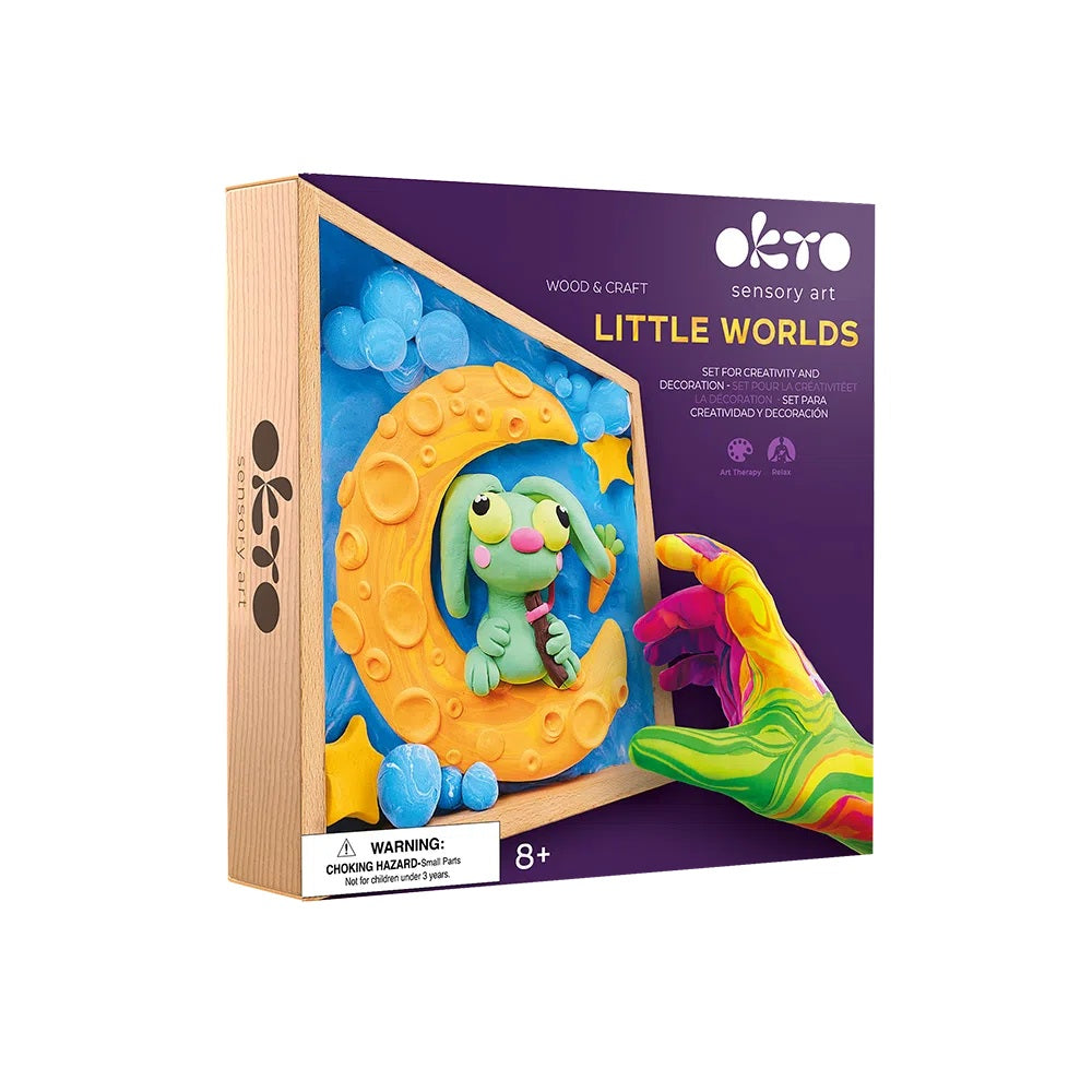 Set creatie Wood & Craft - Little Worlds, 21*21cm - Bunny Moon - gogobaby.ro