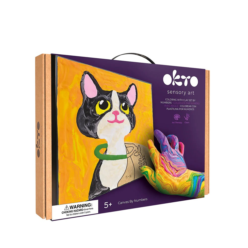 Set pictura cu argila usoara, 29*29 cm - Cat - gogobaby.ro