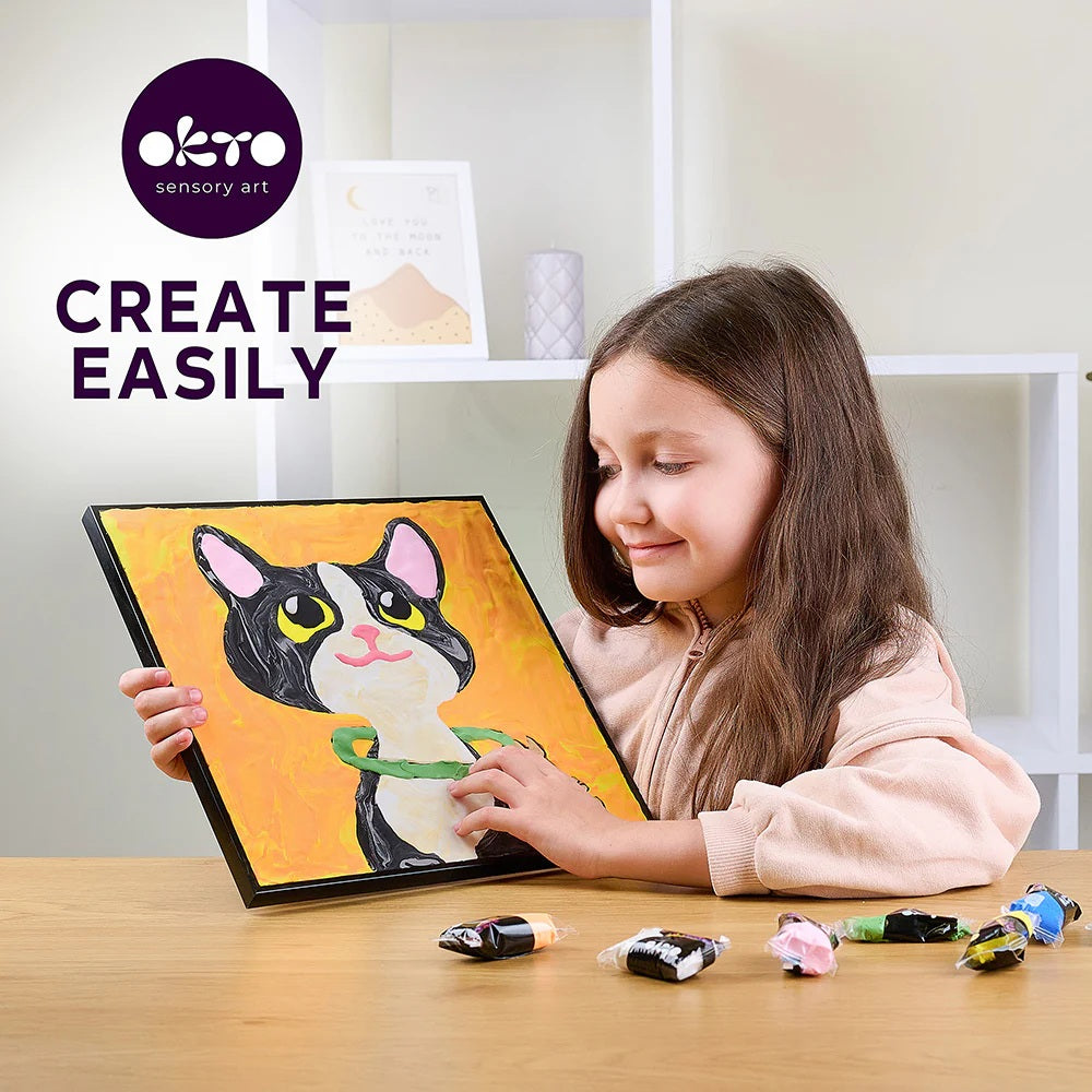 Set pictura cu argila usoara, 29*29 cm - Cat
