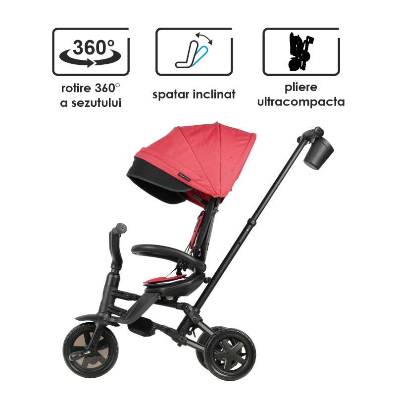 Tricicleta ultrapliabila Qplay Nova Niello Rosu - gogobaby.ro