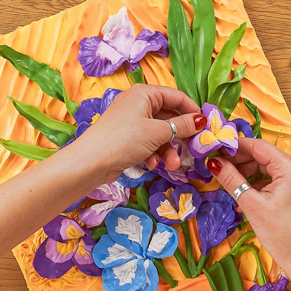 Set pictura 3D cu argila usoara, 30*40cm - Irises - gogobaby.ro