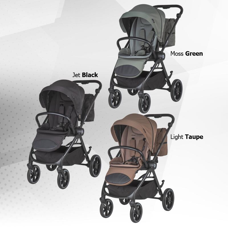 Carucior modular 4in1 Coccolle Serry Light Taupe cu Scoica auto iSize Coccolle Knox Black si Baza isofix iSize Coccolle Knox