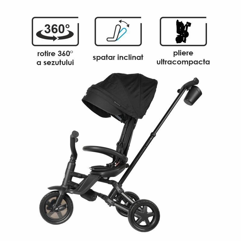 Tricicleta ultrapliabila Qplay Nova Niello Negru - gogobaby.ro
