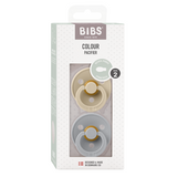BIBS - Set 2 suzete Colour Latex, tetina simetrica, 6 luni +-Vanilla/Cloud