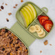 Caserola compartimentata din silicon cu ventuza, AppeKids Magic Box - Raw Green