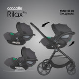Carucior modular 4in1 Coccolle Lissia Anthracite cu Scoica auto iSize Coccolle Rilax Greystone si Baza isofix iSize Coccolle Rilax