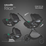 Carucior modular 4in1 Coccolle Lissia Butternut Beige cu Scoica auto iSize Coccolle Rilax Black si Baza isofix iSize Coccolle Rilax