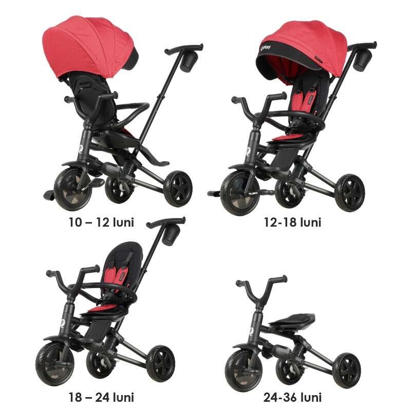 Tricicleta ultrapliabila Qplay Nova Niello Rosu - gogobaby.ro