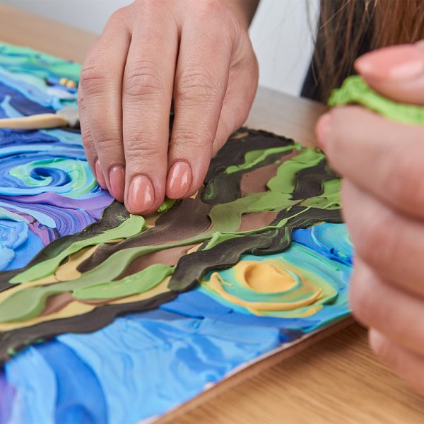 Set pictura 3D cu argila usoara, 30*40cm - Starry Night - gogobaby.ro