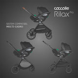 Carucior modular 4in1 Coccolle Lissia Butternut Beige cu Scoica auto iSize Coccolle Rilax Black si Baza isofix iSize Coccolle Rilax