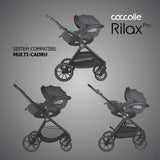 Carucior modular 4in1 Coccolle Lissia Butternut Beige cu Scoica auto iSize Coccolle Rilax Greystone si Baza isofix iSize Coccolle Rilax