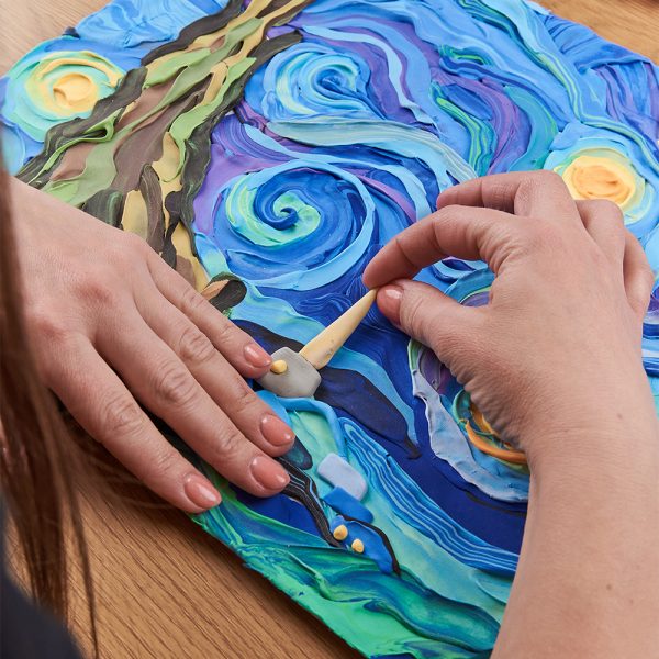 Set pictura 3D cu argila usoara, 30*40cm - Starry Night - gogobaby.ro