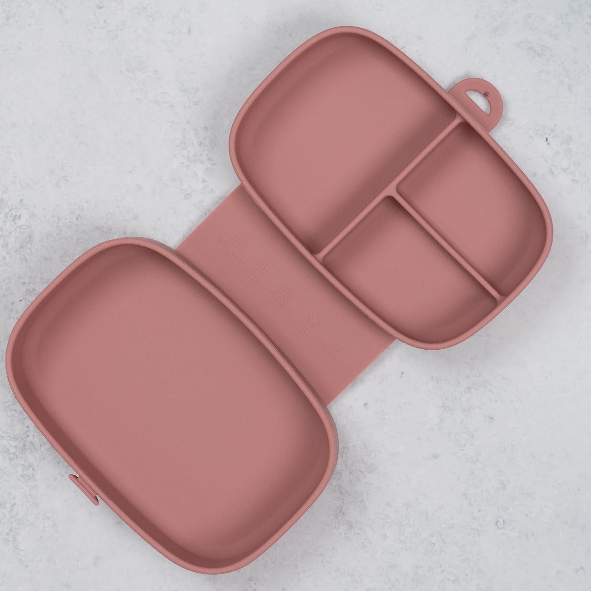 Caserola compartimentata din silicon cu ventuza, AppeKids Magic Box - Old Rose - gogobaby.ro