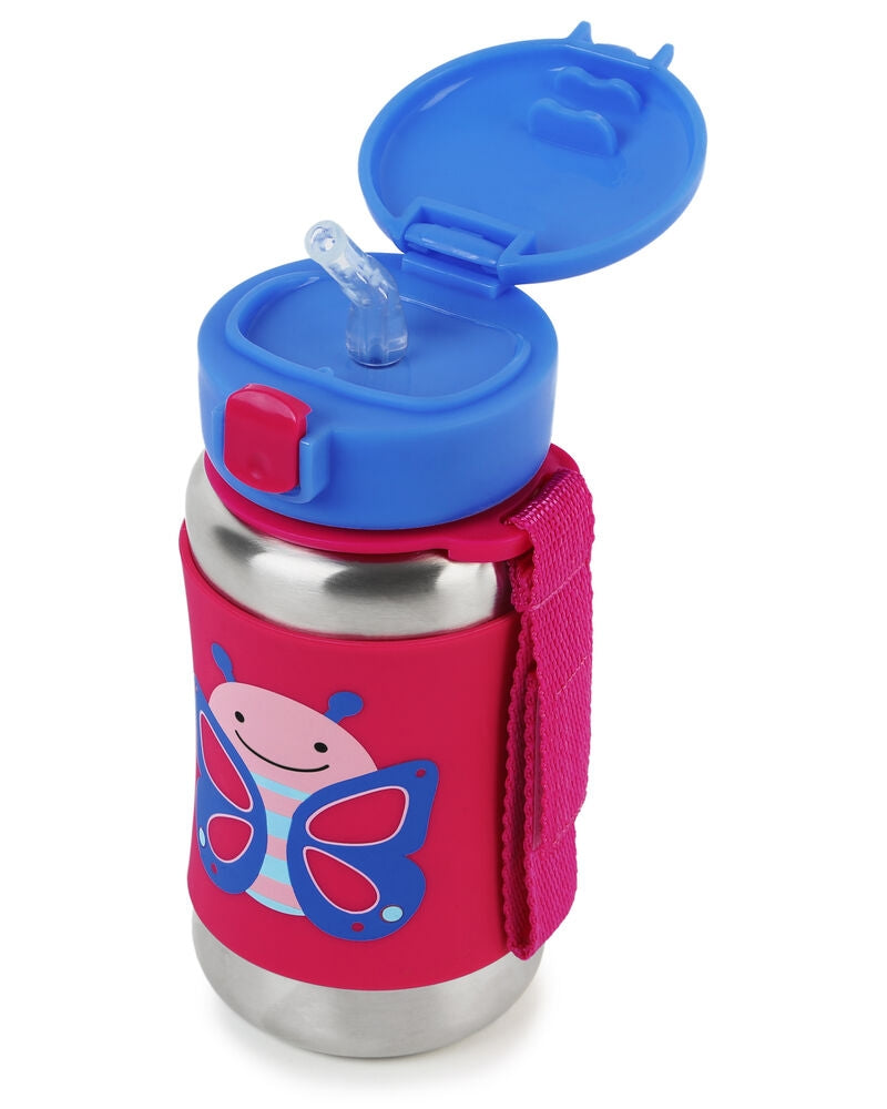 Skip Hop - Sticla cu pai din otel inoxidabil Zoo Fluture - gogobaby.ro