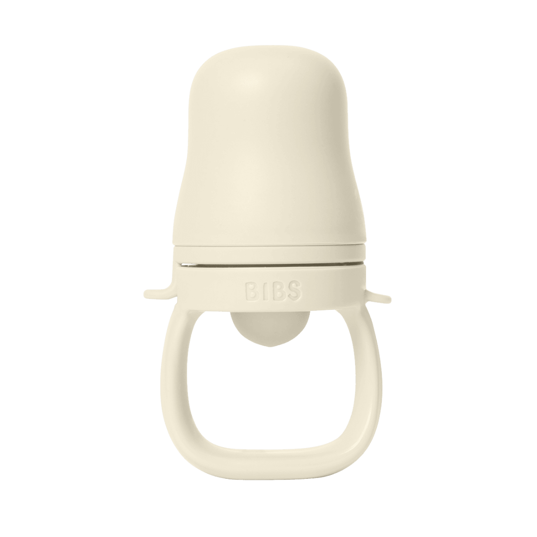 BIBS - Dispozitiv de hranire Baby Feeder cu 2 tetine din silicon, Ivory - gogobaby.ro